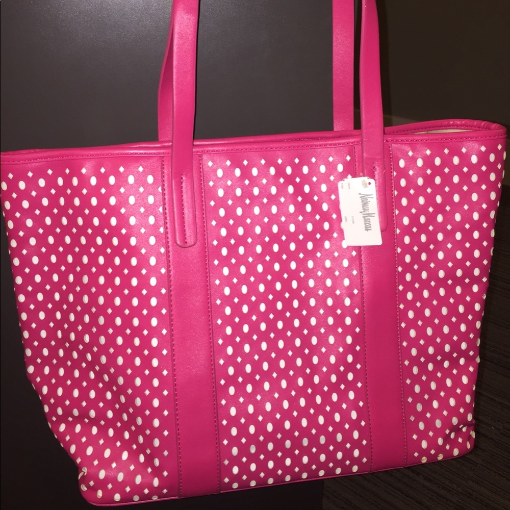 NWT New Neiman Marcus Pink Tote Beach Bag Purse